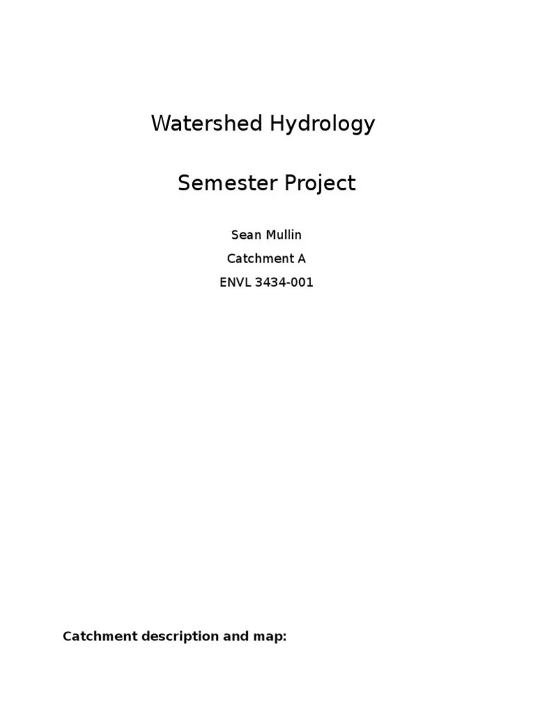 Watershed Hydrology Semester Project | PDF | Discharge (Hydrology ...