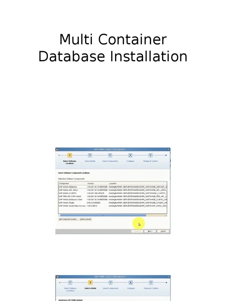 SAP HANA Multi Container Database Installation | PDF