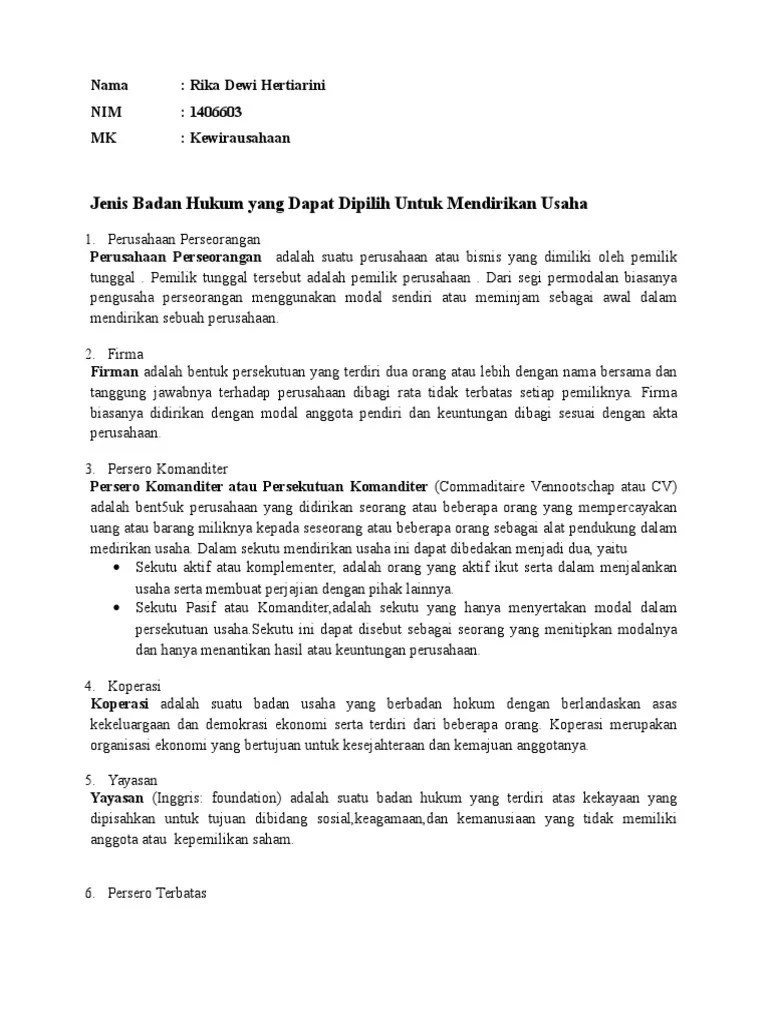 Khusus untuk pnm sendiri, hingga saat ini tercatat sudah menyalurkan pembiayaan ke 10,8 juta pelaku usaha ultramikro. Jenis Badan Hukum Yang Dapat Dipilih Untuk Mendirikan