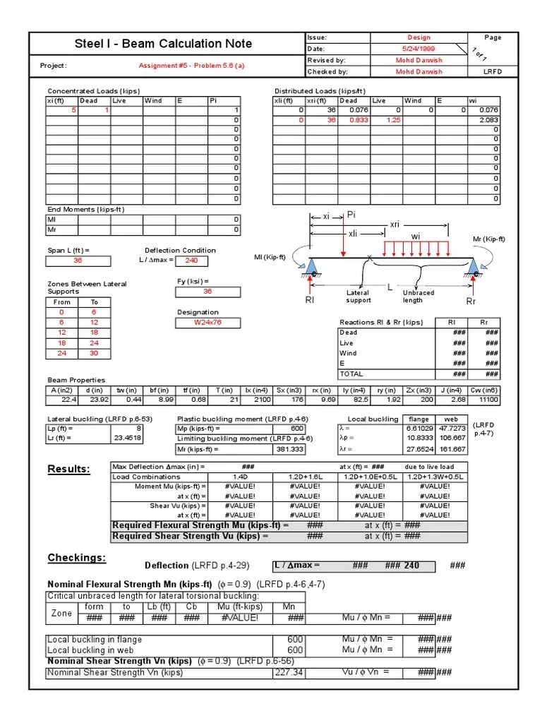 Steel Beam Design | PDF | Buckling | Solid Mechanics