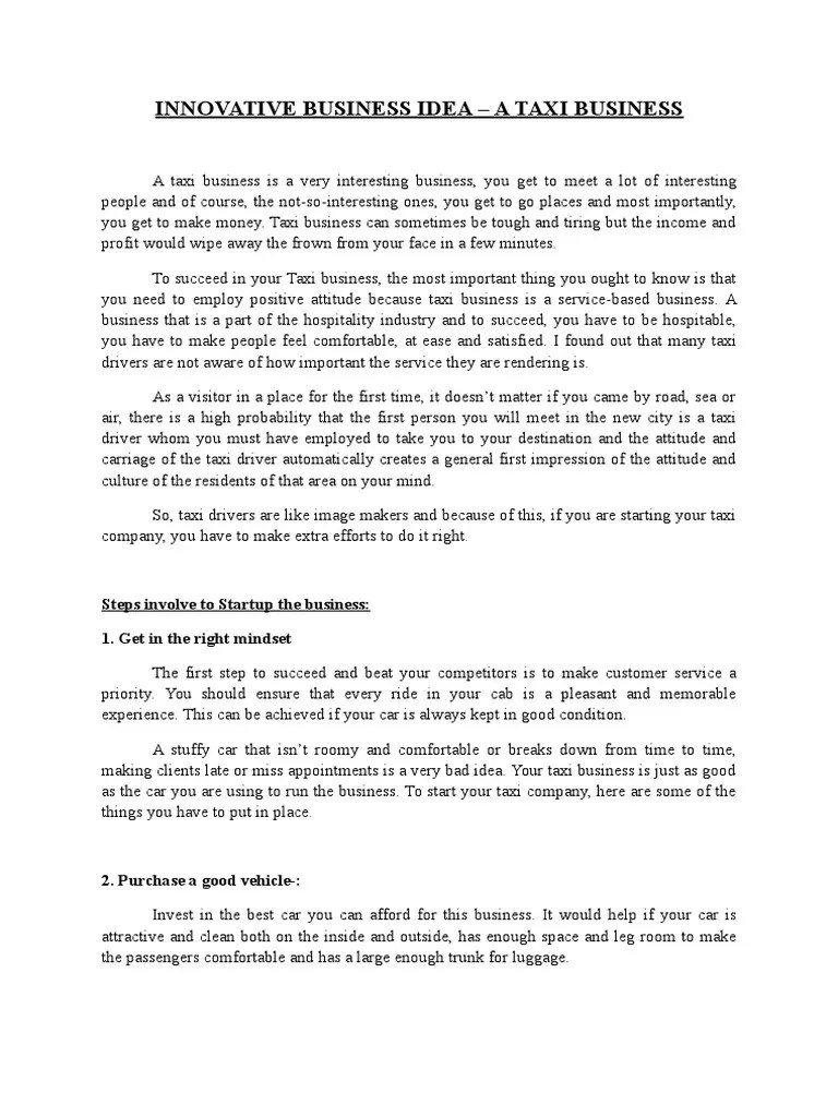 Assignment 5 New Business Idea | PDF | Taxicab | Twitter
