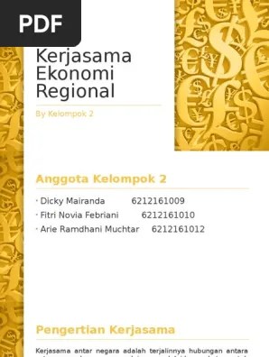 Kerjasama Ekonomi Regional | PDF