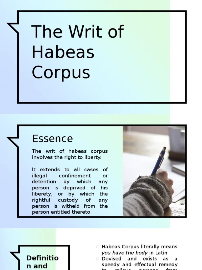 Habeas Corpus In A Sentence / A proclamation on the suspension of