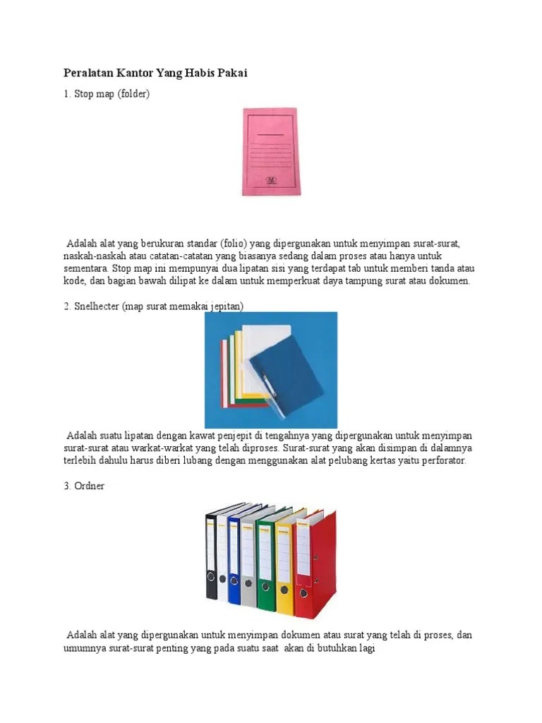 Peralatan Kantor Yang Habis Pakai | PDF