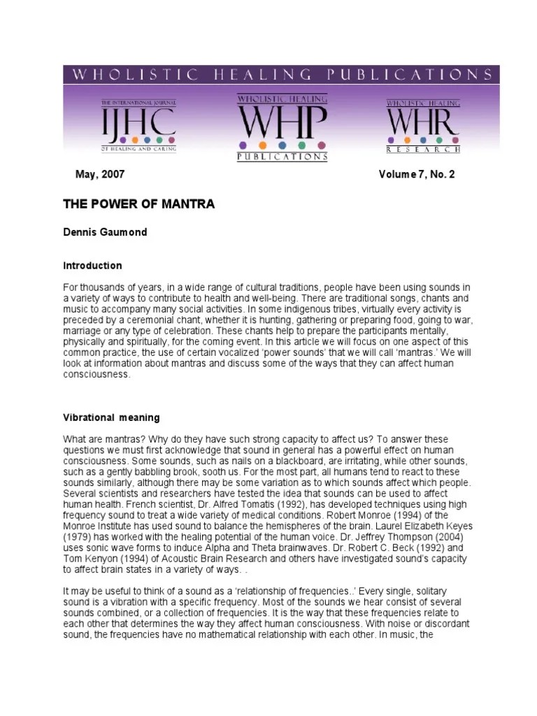 Power Of Mantra | PDF | Sanskrit | Vedas