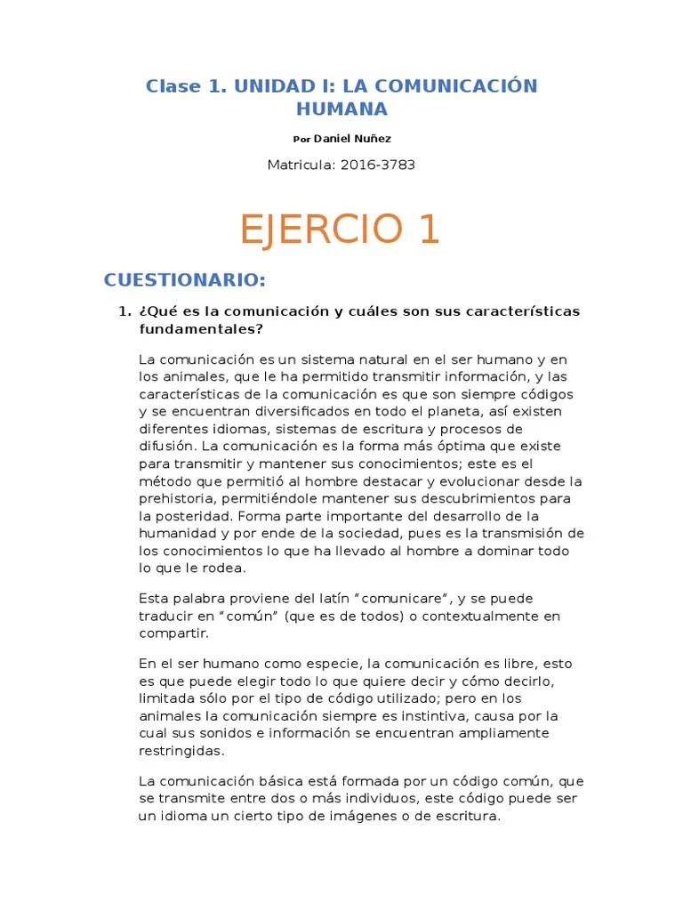 Clase 1. Unidad I La Comunicación Humana | PDF | Comunicación | Información