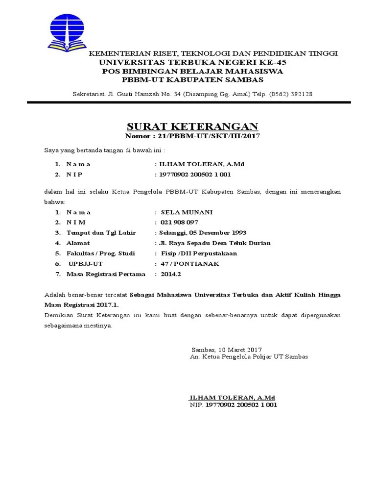 Terima kasih telah berkunjung ke . Surat Keterangan Mhs 20162 Pdf