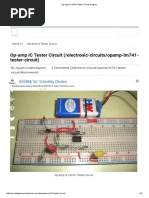 Op Amp Ic Lm741 Tester Circuit Diagram Operational