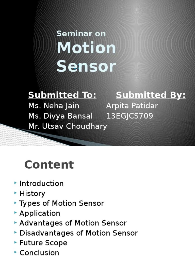 Motion Sensor | Download Free PDF | Security Alarm | Equipment