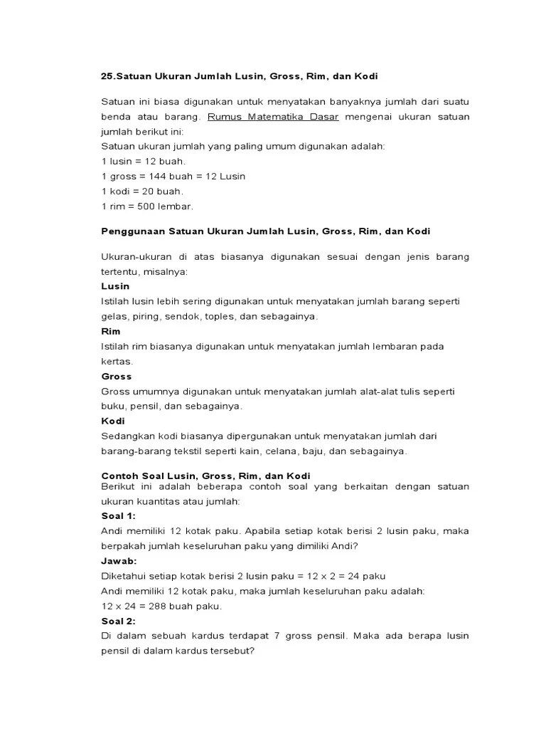 Rangkuman MATEMATIKA SD | PDF