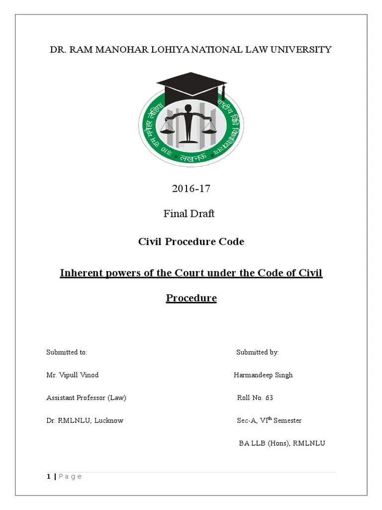 Inherent Power Of Courts Under CPC | PDF | Decree | Lawsuit
