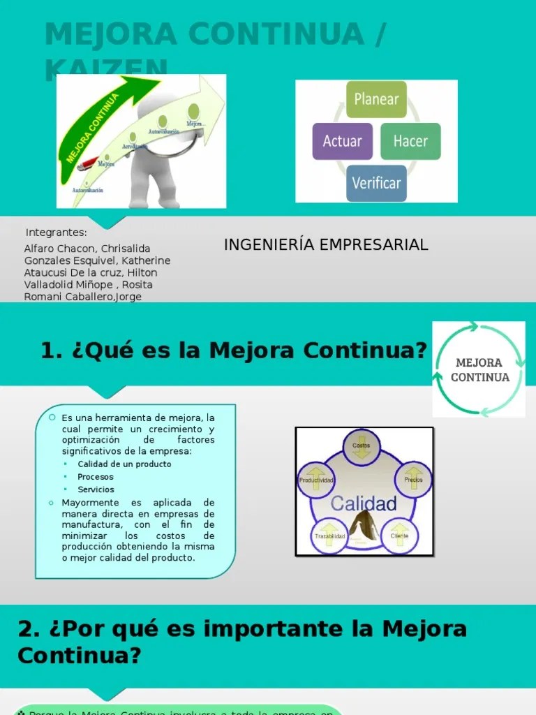 Mejora Continua | PDF | Calidad (comercial) | Business