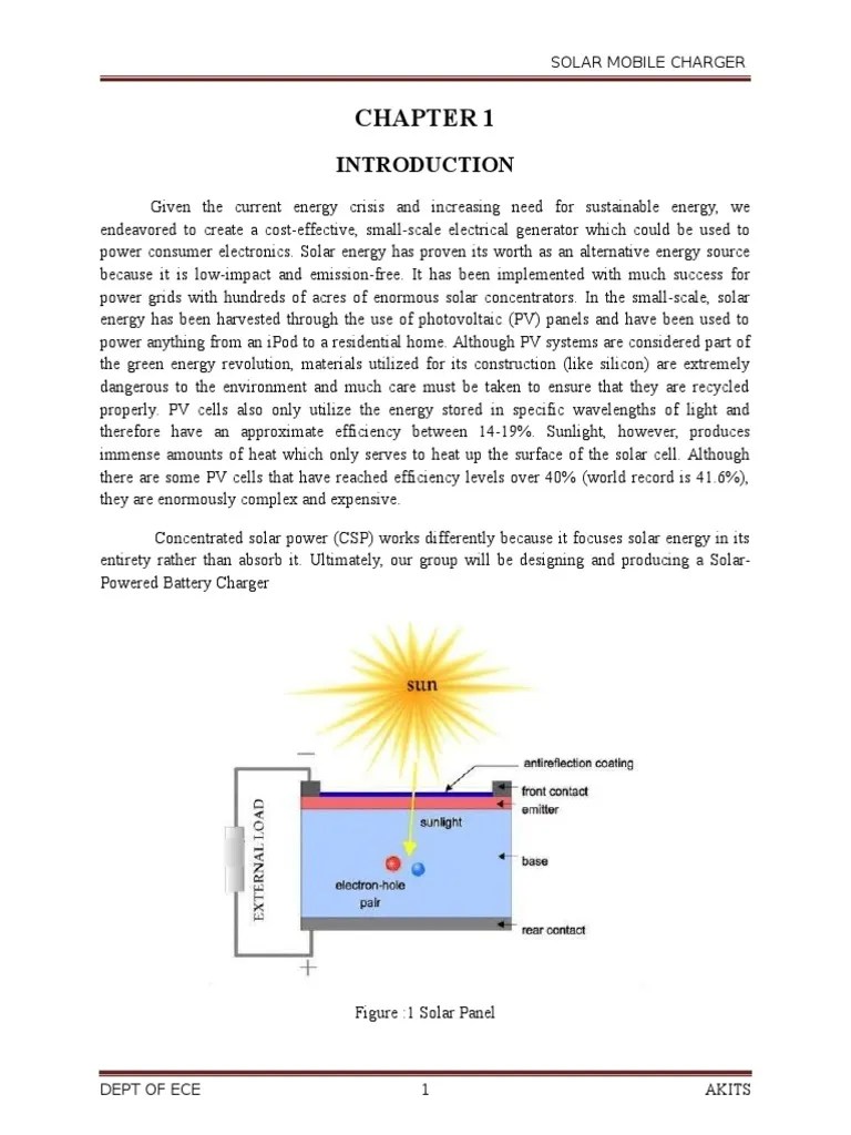 Solar Mobile Charger | PDF | Solar Cell | Photovoltaic System