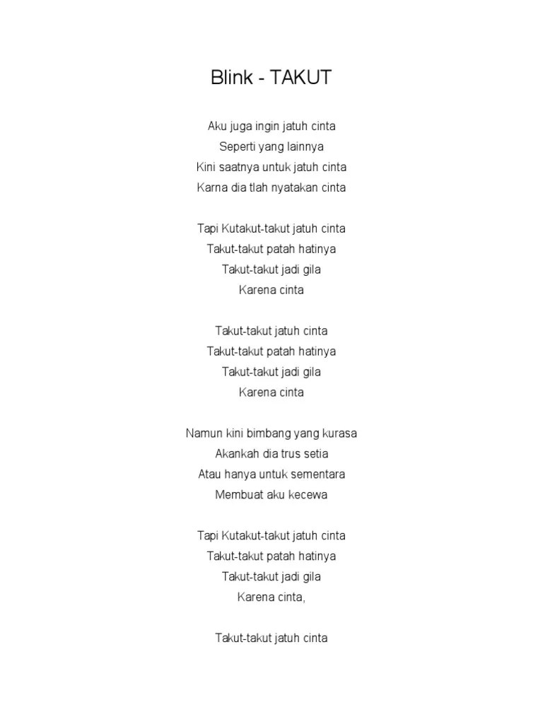 Blink - Takut Jatuh Cinta | PDF