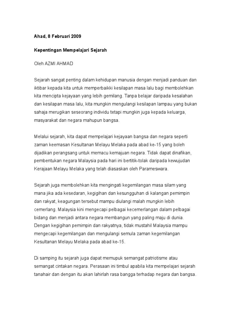 Kewarganegaraan, patriotisme dan perlembagaan negara. Kepentingan Mempelajari Sejarah Pdf