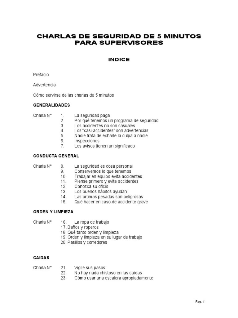 Charlas De Seguridad De 5 Minutos | PDF | Revólver | Ingeniería