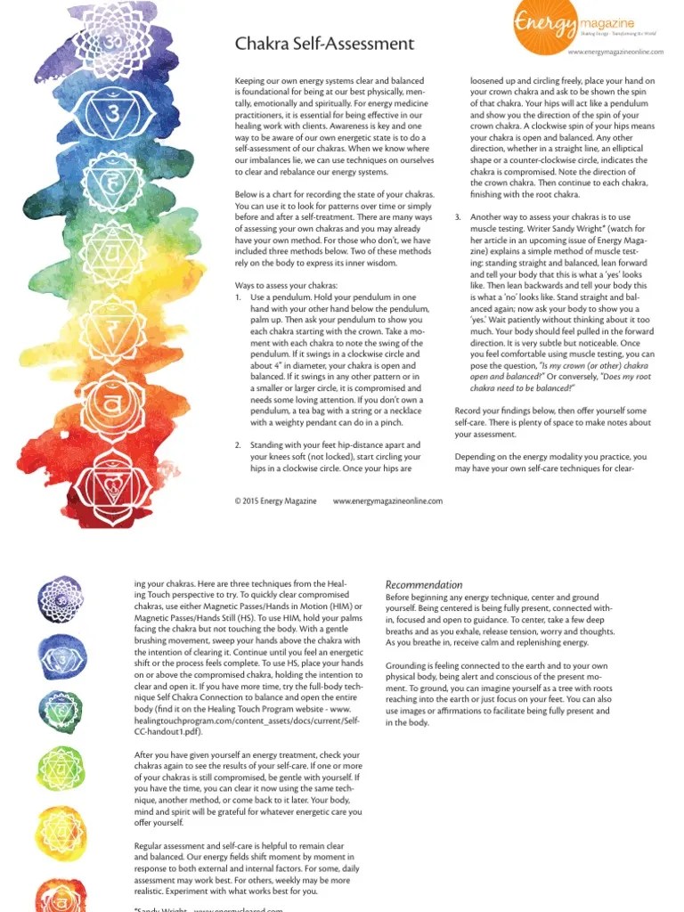 Chakra Self Assessment PDF | PDF | Chakra | Medicine