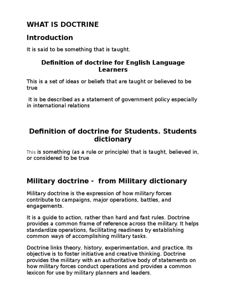What Is Doctrine | PDF | Dogma | Doctrine