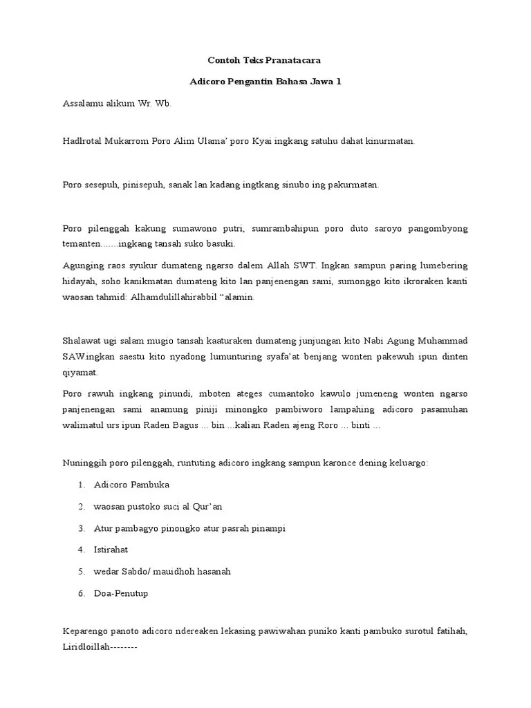 Contoh Teks Anekdot Bahasa Jawa – Nasi