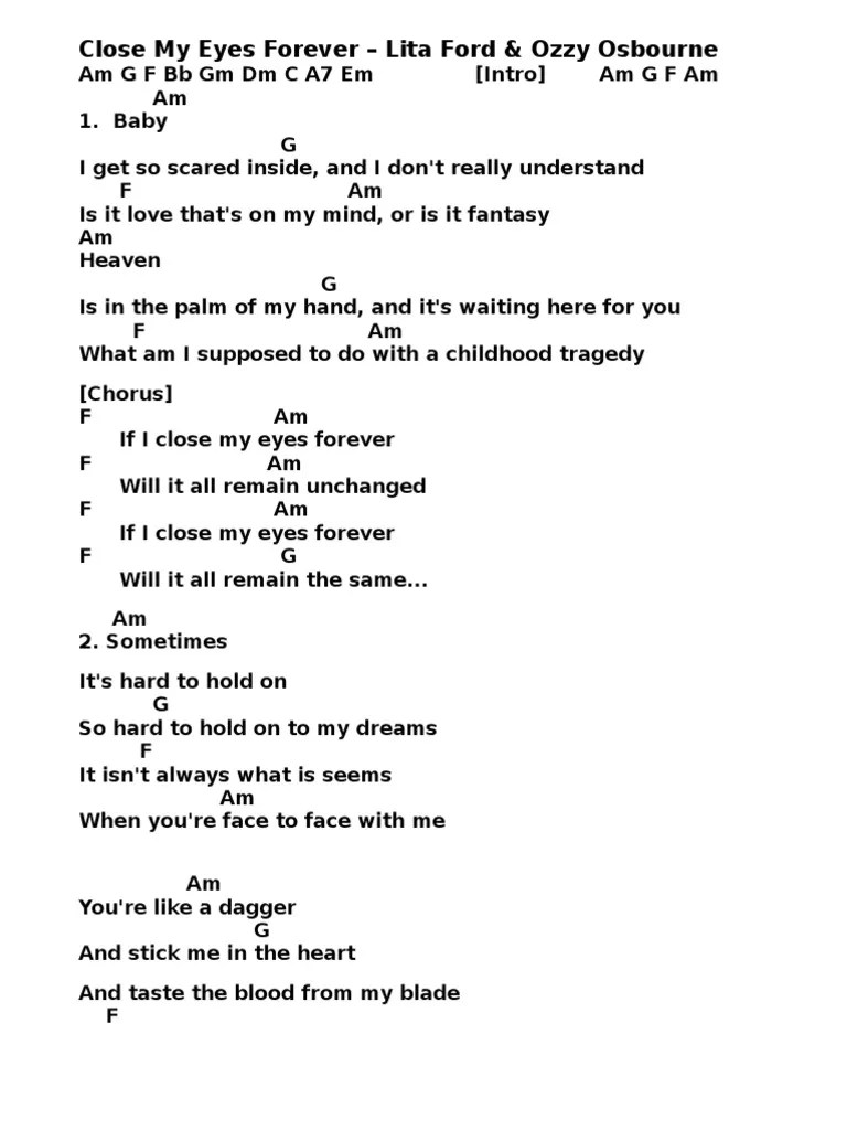 Close My Eyes Forever | PDF