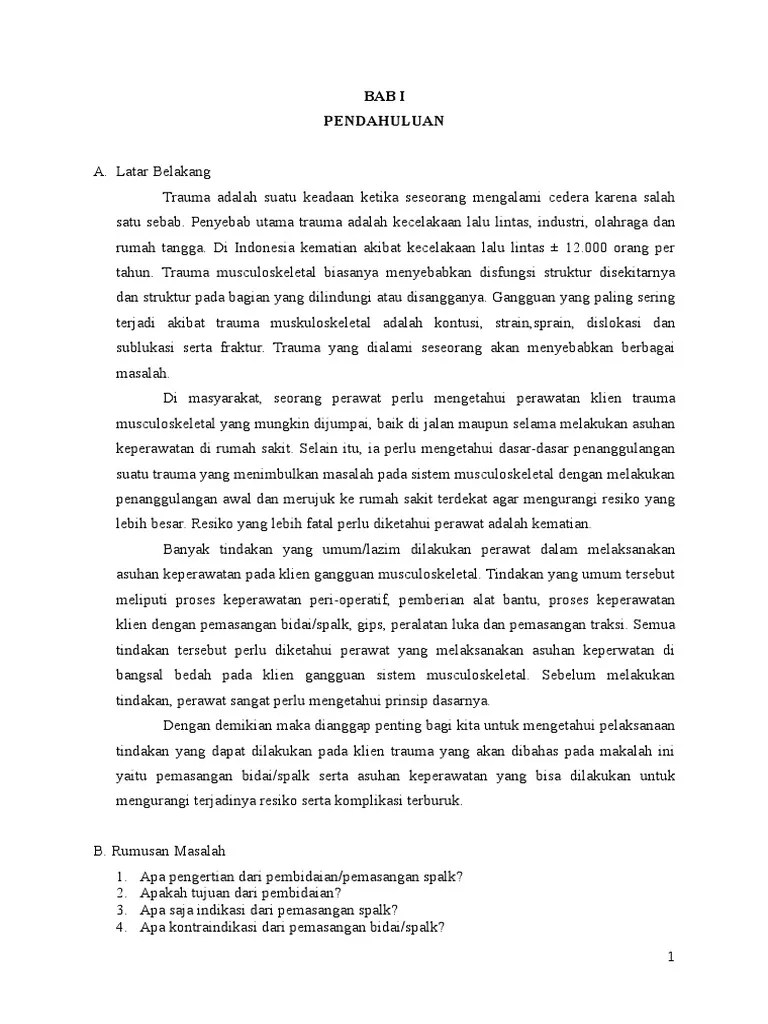 Makalah Pemasangan Spalk | PDF