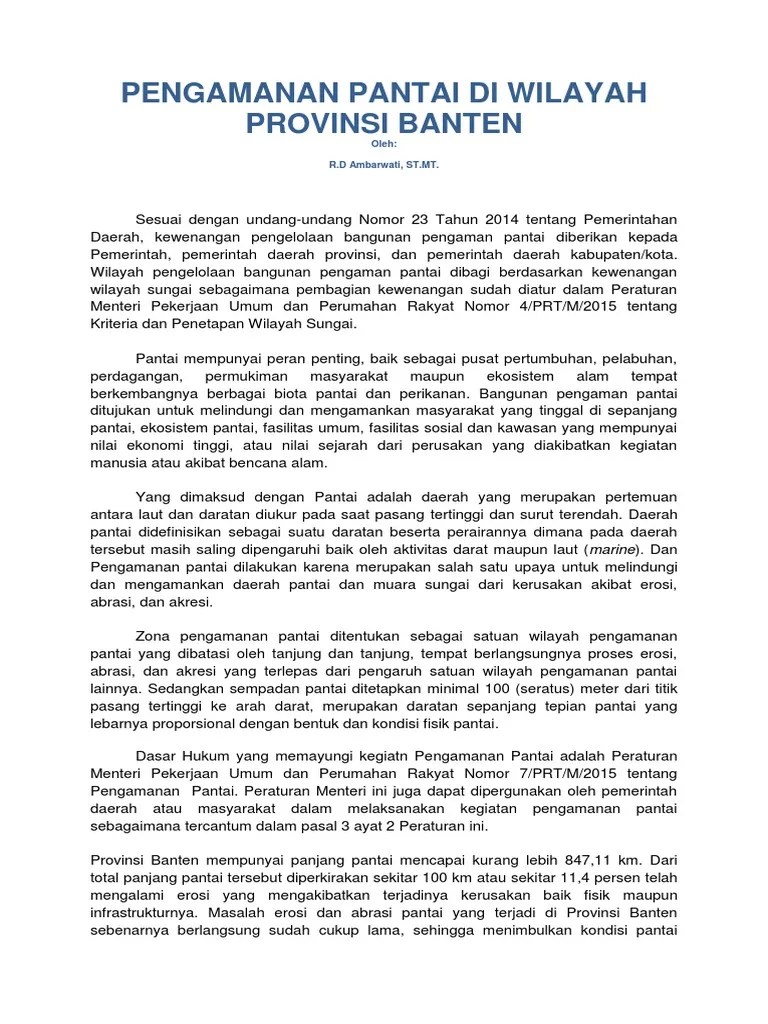 19 Perenc. Pengaman Pantai Kritis Wil Selatan Rda | PDF