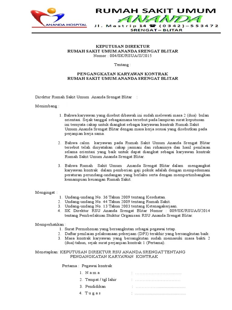 Top Pdf Surat Keputusan Sk Pengangkatan Pegawai Karyawan Tetap Baru Perusahaan Swasta 123dok Detail Surat Keputusan Pengangkatan Karyawan Tetap PDF.