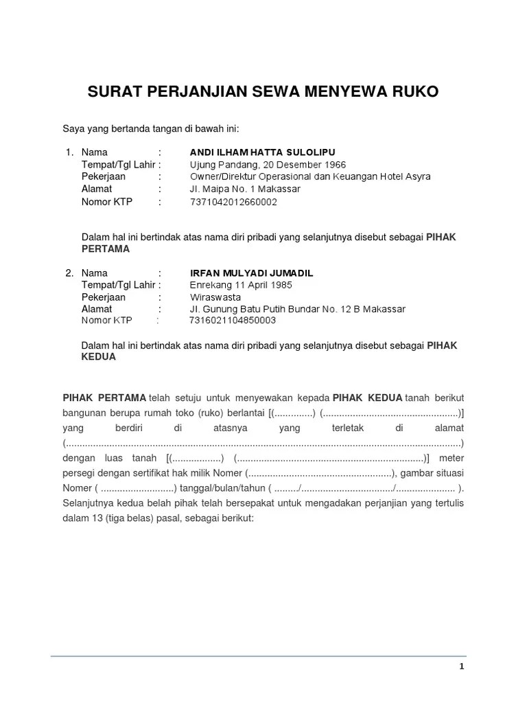 Bahwa pihak pertama akan menyewakan tanah tersebut di atas. Contoh Surat Perjanjian Sewa Kantor Content