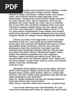 Nah untuk menumbuhkan gaya hidup siswa . Sepeda Merupakan Alat Transportasi Yang Sederhana Pdf