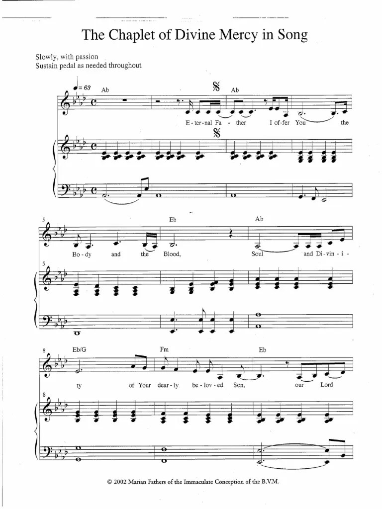 Chaplet Of Divine Mercy Song PDF | PDF
