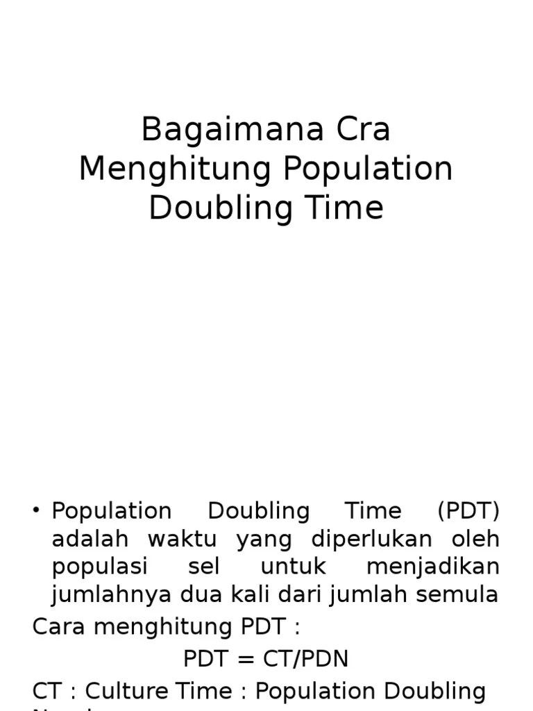 Bagaimana Cra Menghitung Population Doubling Time | PDF