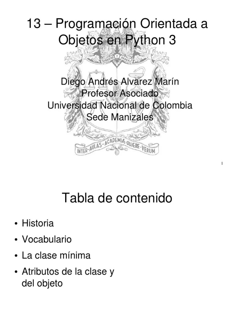 13 - Programacion Orientada A Objetos En Python 3 | PDF | Objeto ...