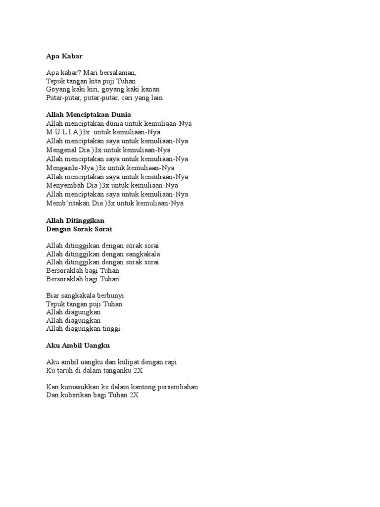 Pujian Sekolah Minggu | PDF