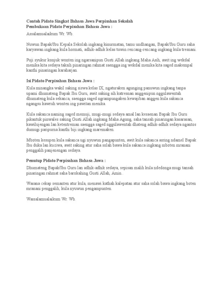 Contoh Pidato Wasana Warsa Bahasa Jawa · Kumpulan Contoh Terbaru