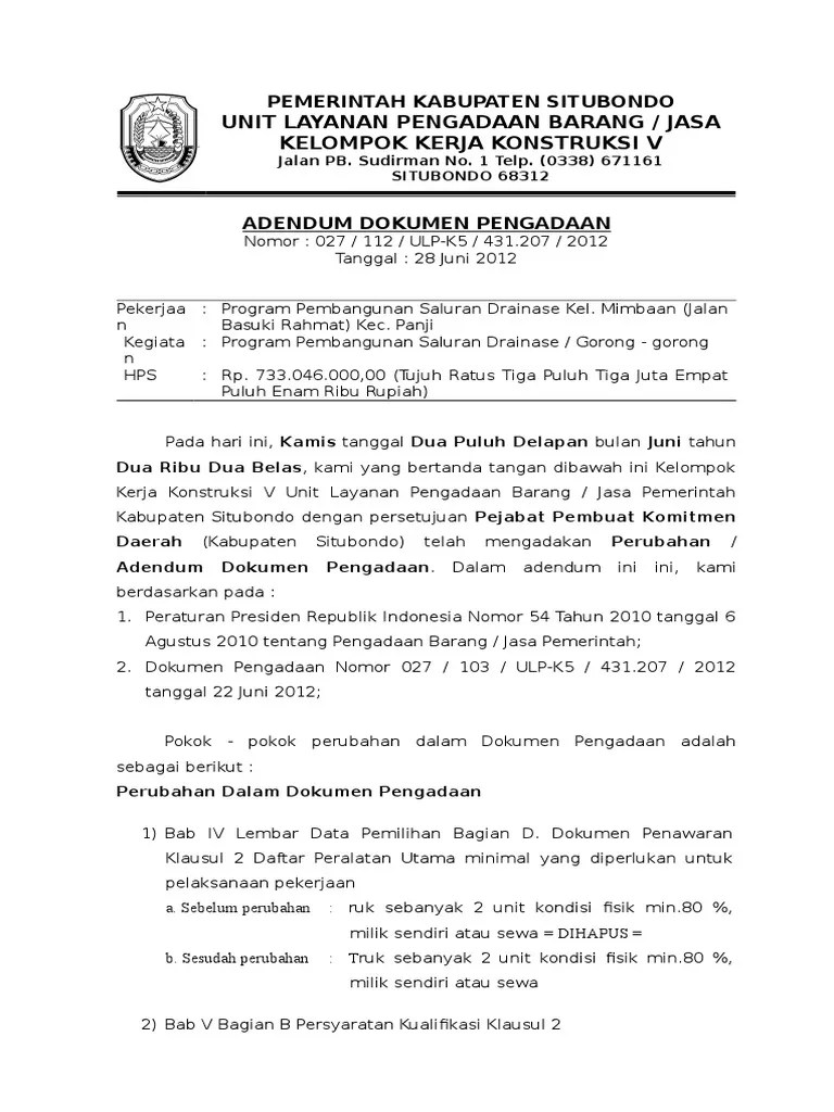 Adendum Cipta Karya | PDF