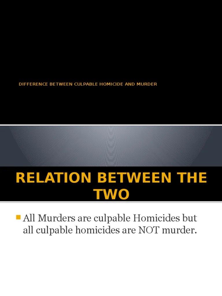 Difference Between Culpable Homicide And Murder | PDF | Intention ...