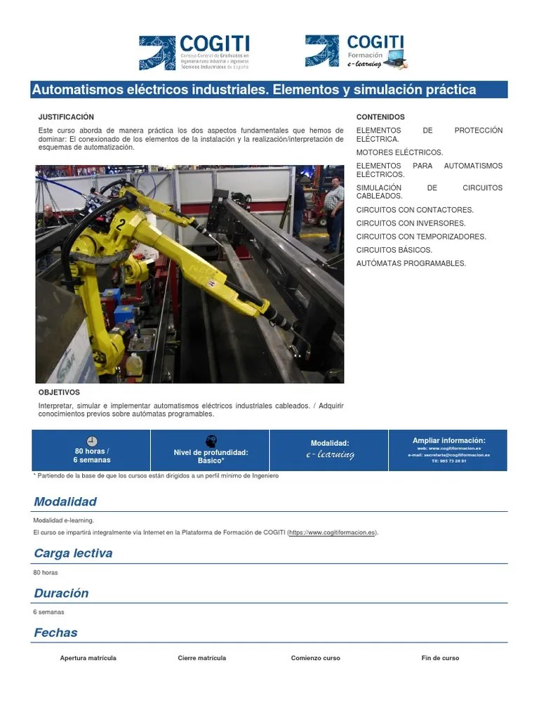 Automatismos Eléctricos Industriales. Elementos Y Simulación Práctica - Completa | PDF | Relé ...