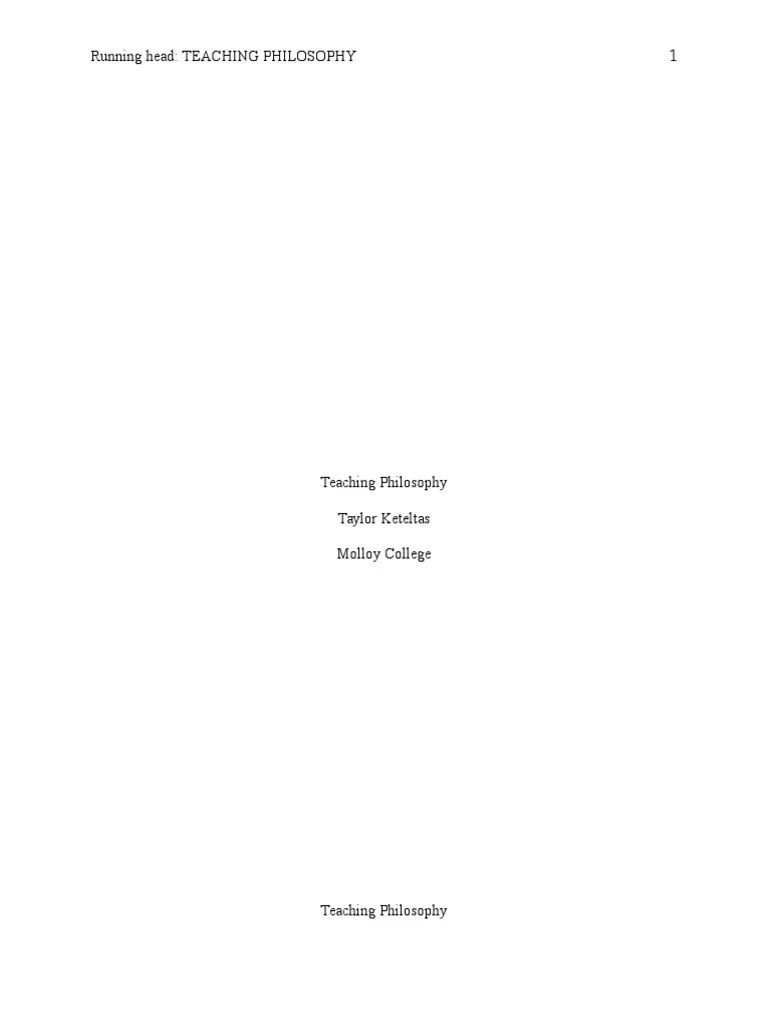 Teaching Philosophy Final Draft | PDF | Classroom | Teachers