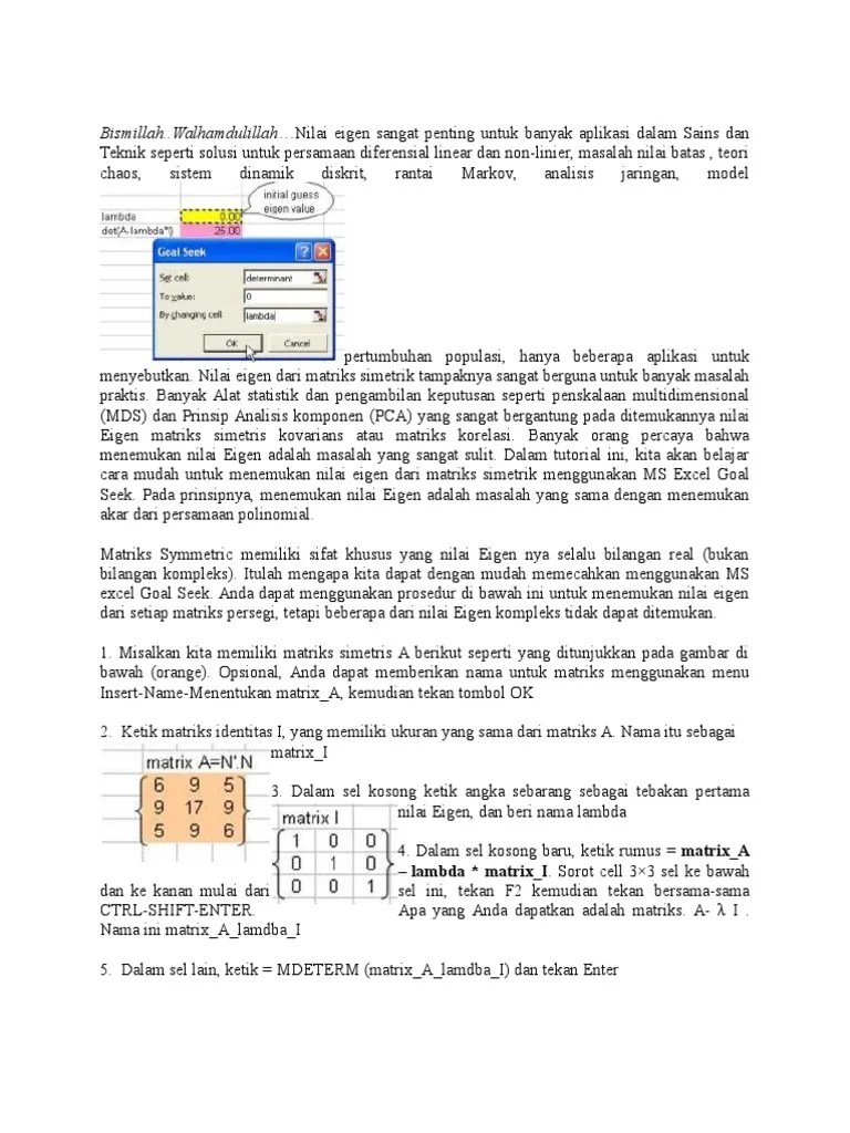Mencari Nilai Eigen | PDF