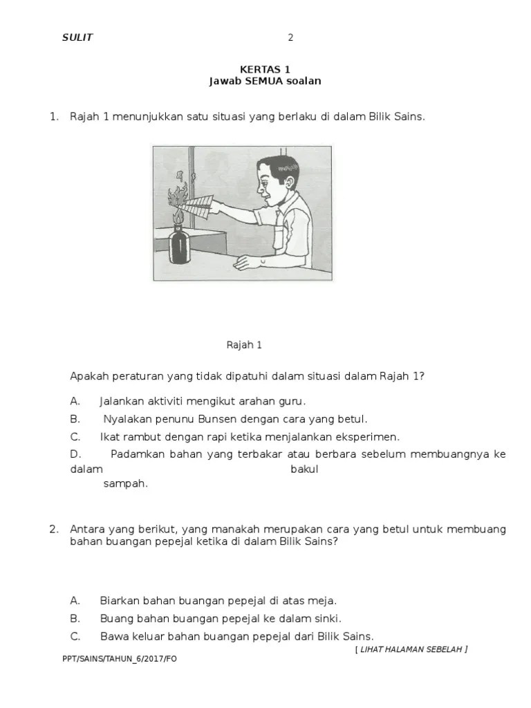 Apakah yang akan berlaku jika lebih banyak orang membuang bahan buangan ke dalam longkang seperti yang ditunjukkan dalam gambar di atas? Soalan Peperiksaan Awal Tahun Sains Tahun 6 Perak