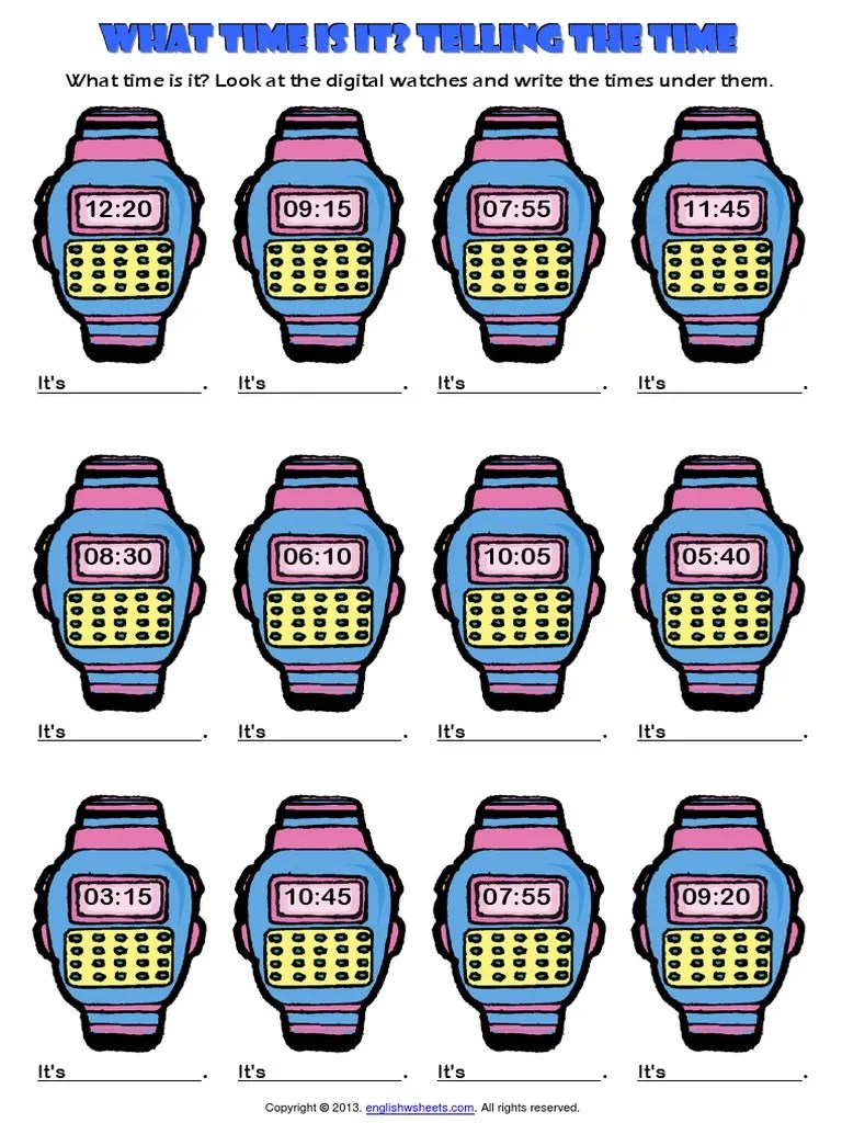 What time is it pink digital clock worksheet.pdf