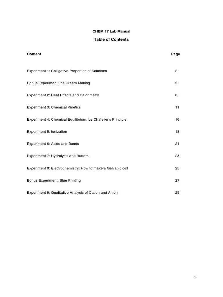 Chem 17 Lab Manual 2 | PDF | Ph | Acid