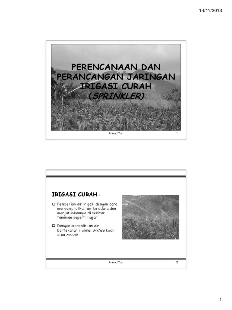 Rancangan Sistem Irigasi Curah | PDF