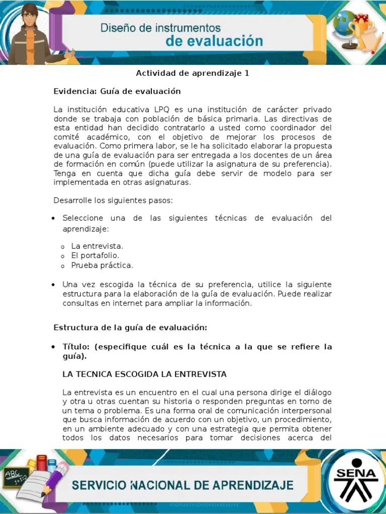 Actividad De Aprendizaje 1 Guia De Evaluacion | PDF | Investigación Cualitativa | Evaluación