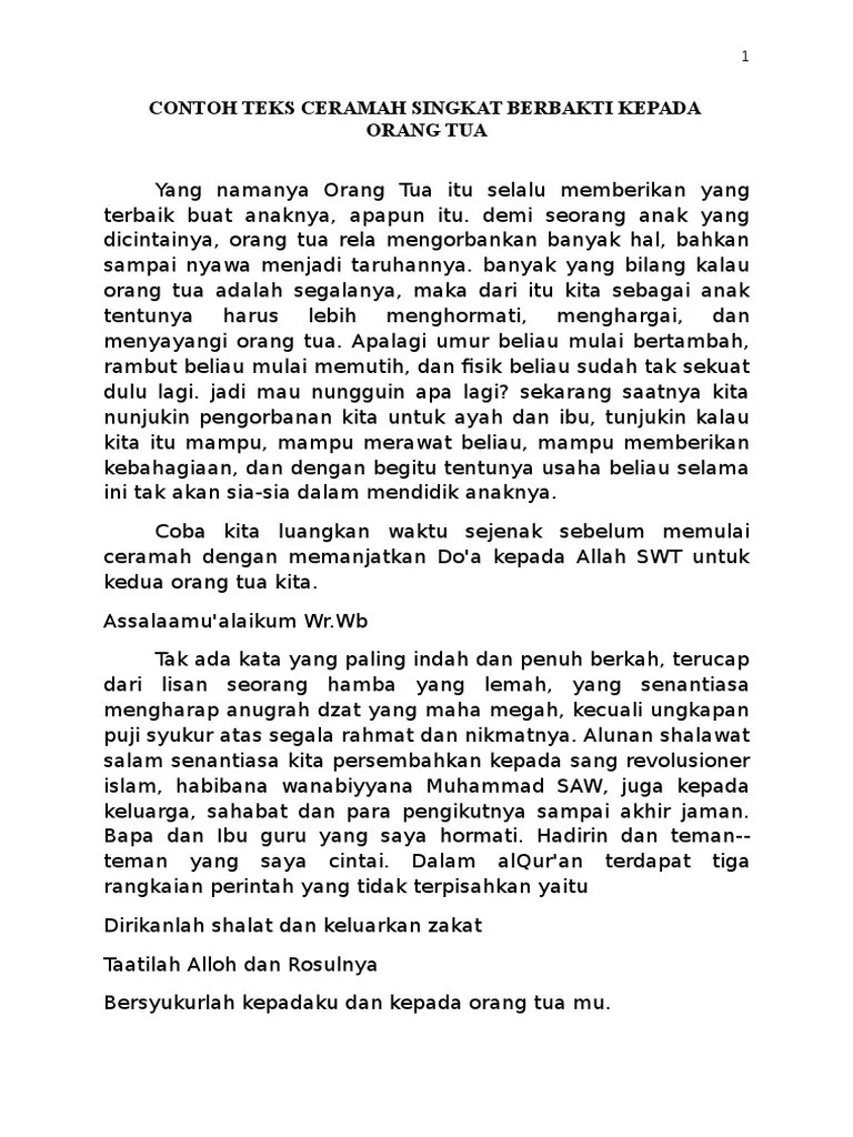 Contoh pidato dalam bahasa sunda contoh soal dan materi. Contoh Teks Ceramah Singkat Berbakti Kepada Orang Tua