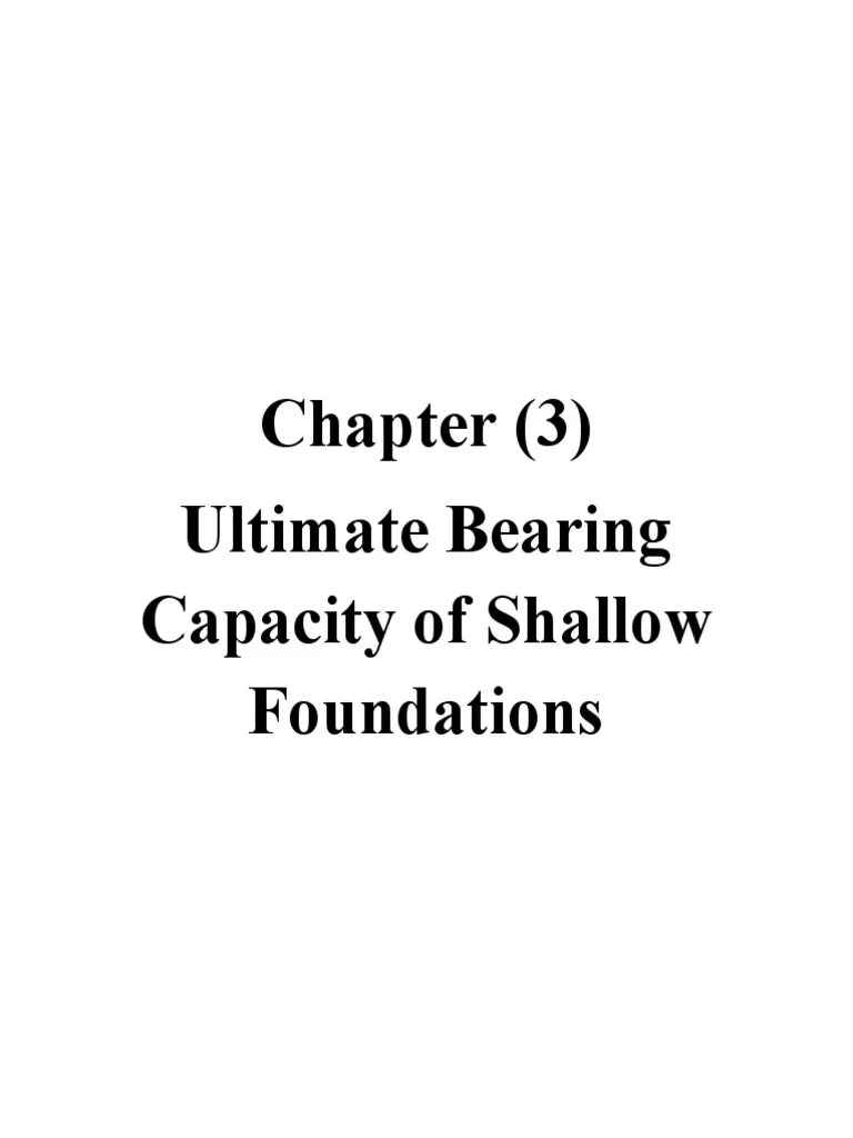 Ultimate Bearing Capacity Of Shallow Foundations | PDF | Continuum Mechanics | Mechanical ...