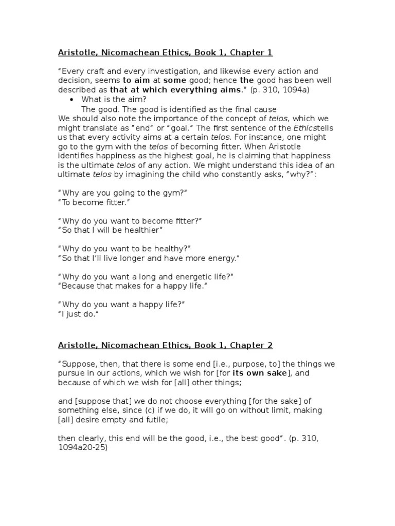 Aristotle Nicomachean Ethics | PDF | Virtue | Happiness