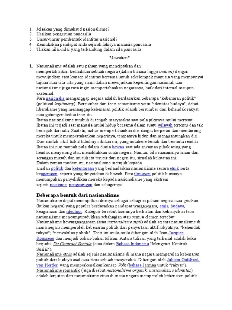 Nasionalisme merupakan suatu sikap politik atau pemahaman dari . Jelaskan Yang Dimaksud Nasionalisme Pdf