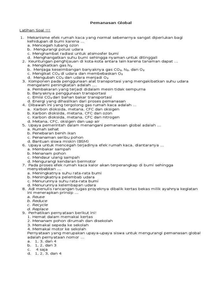 Soal Essay Tentang Pemanasan Global Cara Golden Membuat kesimpulan sebagai jawaban.