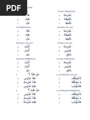 Contoh soal pas/uas bahasa arab sesuai (kma) 183 kelas 6 sd/mi …. Latihan Bahasa Arab Kelas 2 Semester 1 Pdf